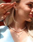 Pearl Triangle Earrings- Goud