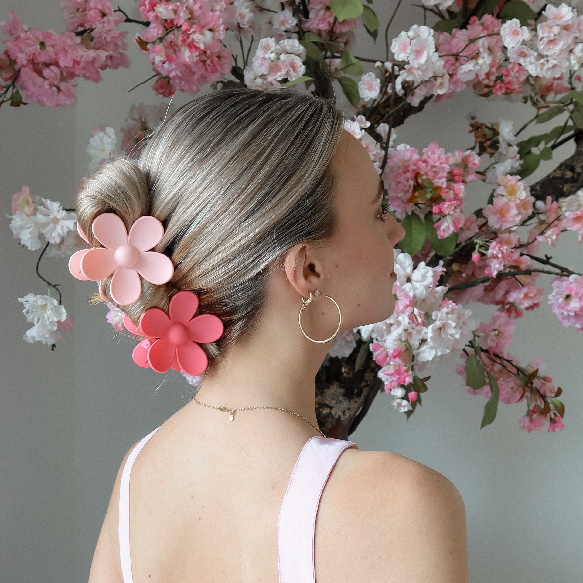 Blossom Bloom Hair Clip - Hot Pink - Noefie