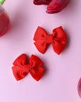Bow Hair Clips Set - Rood - Noefie