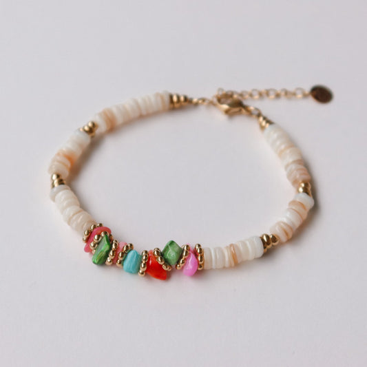 Colors and Pearls Bracelet - Gold - Noefie