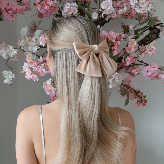Hair Bow Taupe - Noefie