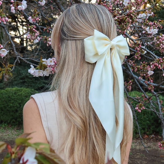 Hair Bow White Large - Noefie