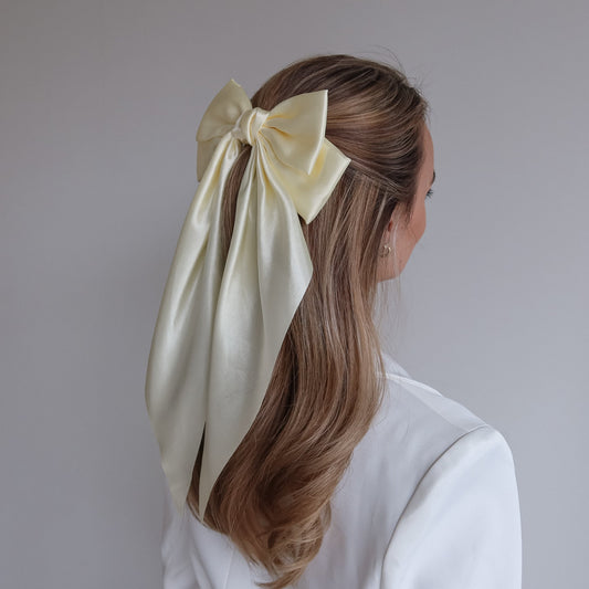 Hair Bow Off White Large - Noefie