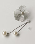 Flower Earrings with Pearls - Zilver