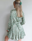 Belted Blouse Dress - Groen