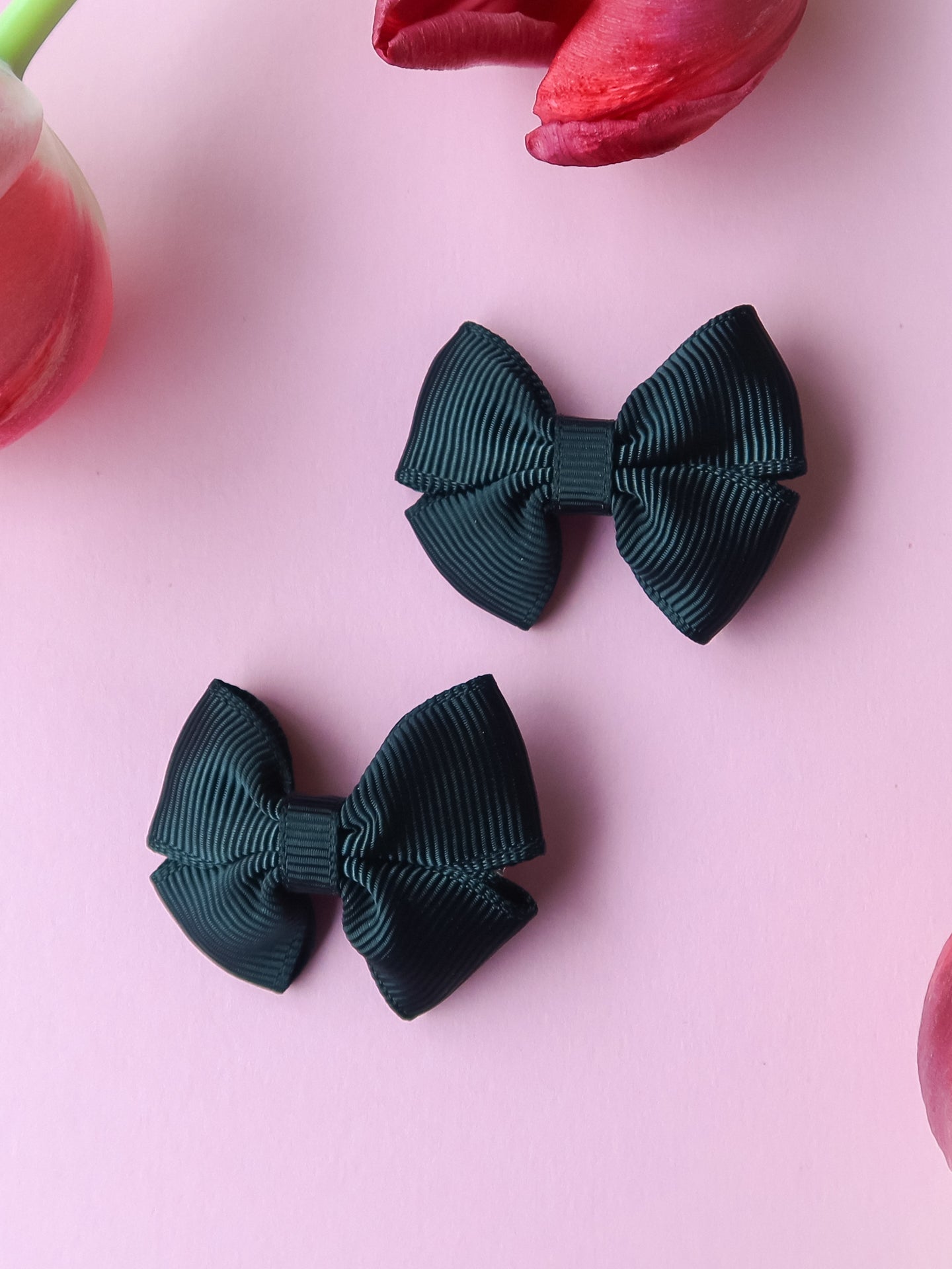 Bow Hair Clips Set - Zwart - Noefie