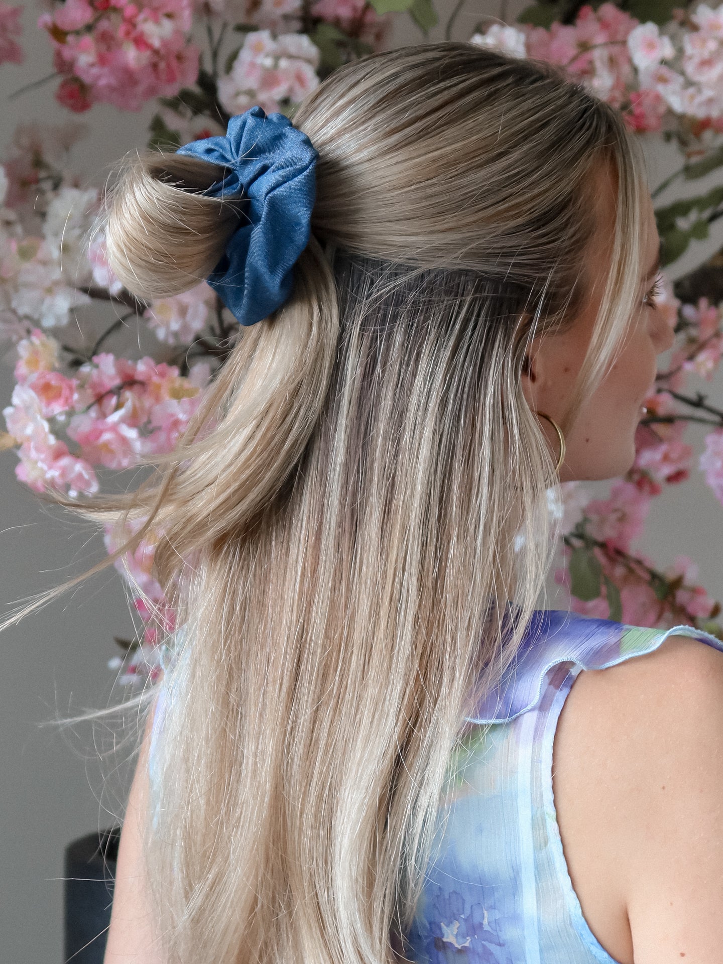 Denim Scrunchie - Blauw - Noefie