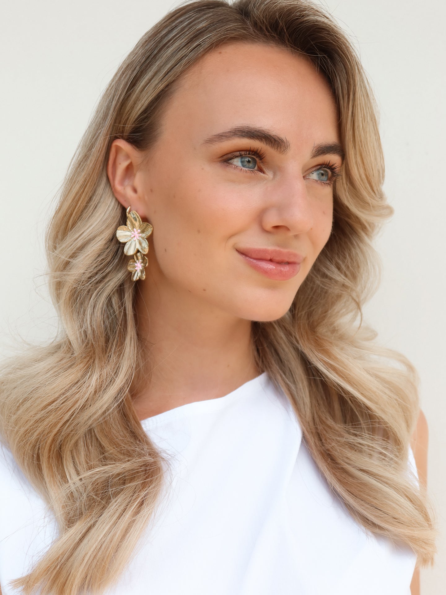 Double Flower Earrings - Goud - Noefie