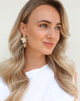 Double Flower Earrings - Goud - Noefie