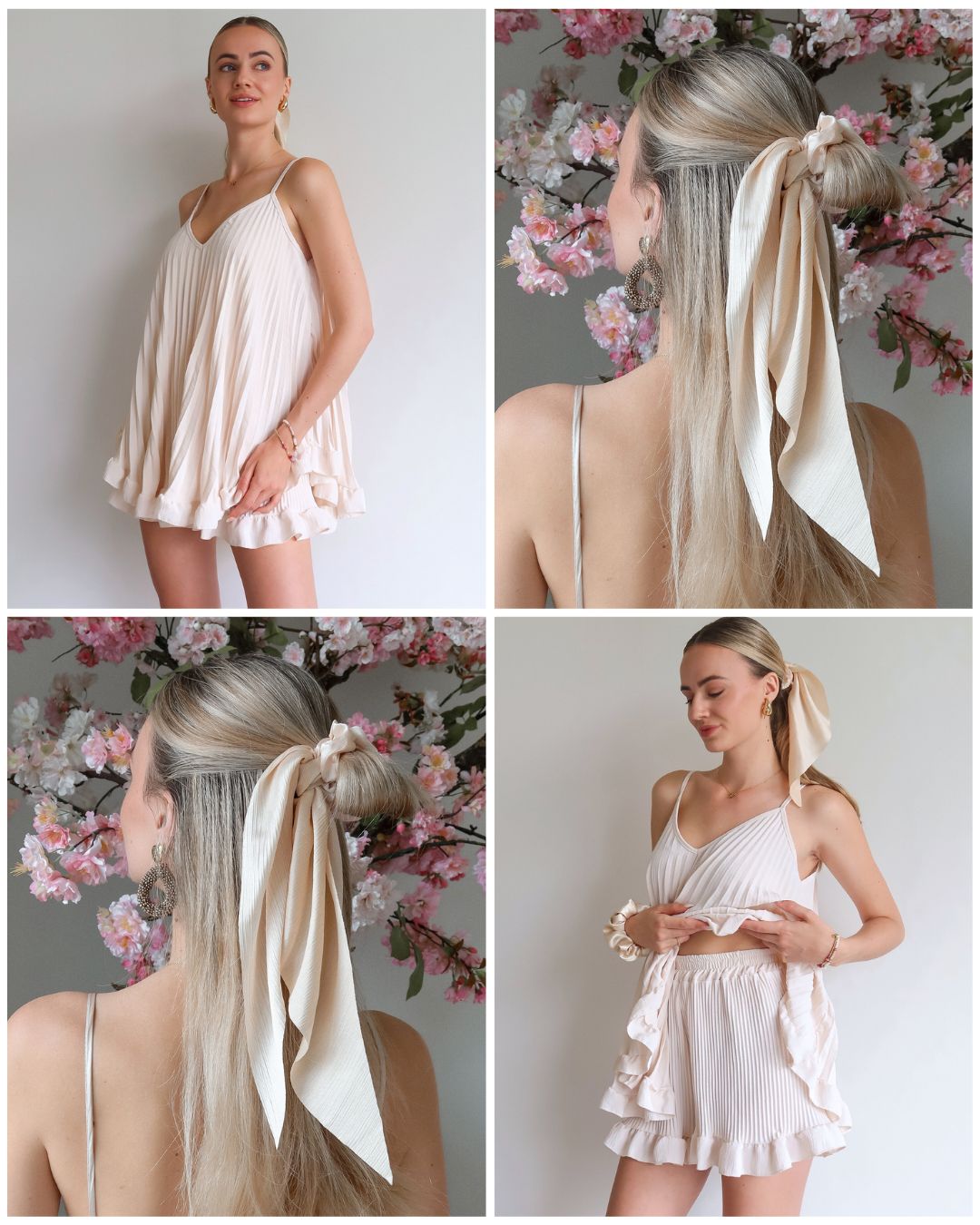 Holiday Bundle Beige - Ruffle & Scrunchie - Noefie