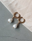 Hoop Earrings with Pearls - Goud - Noefie