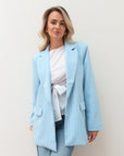 Pinstriped Oversized Blazer - Blauw - Noefie