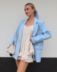 Pinstriped Oversized Blazer - Blauw - Noefie