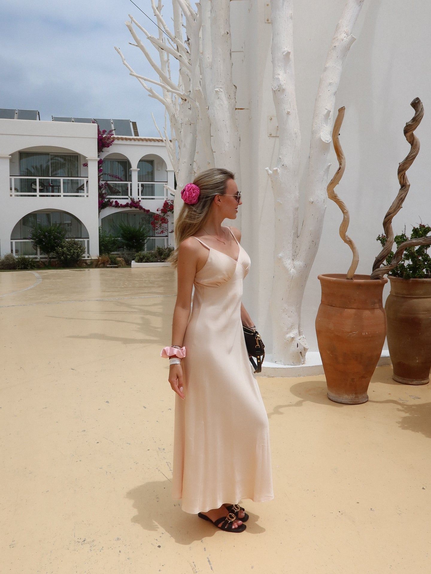 Satin Maxi Dress - Champagne - Noefie