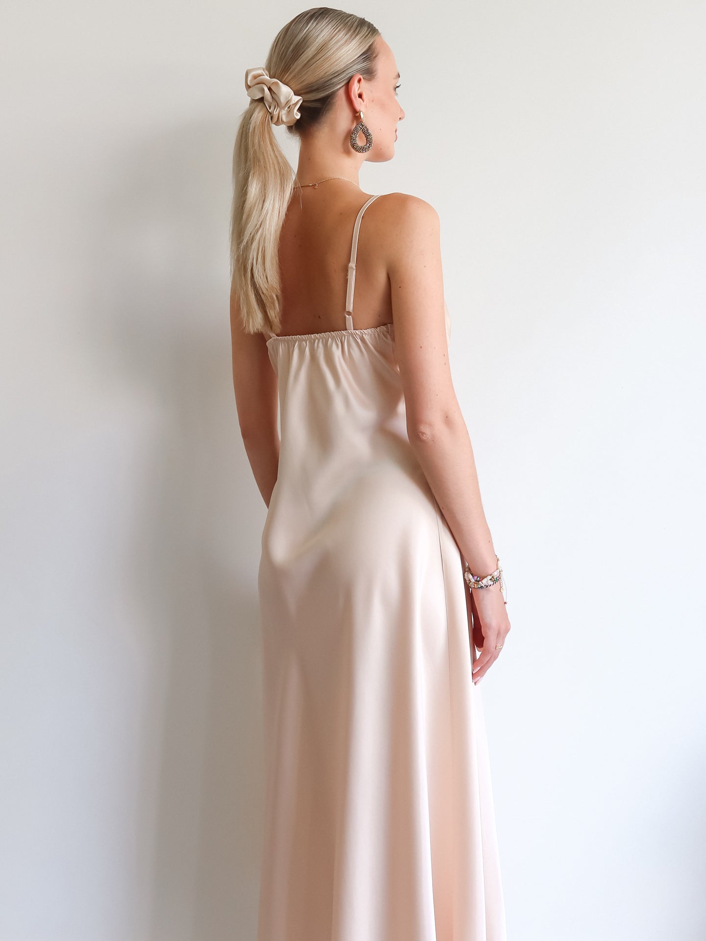 Satin Maxi Dress - Champagne - Noefie