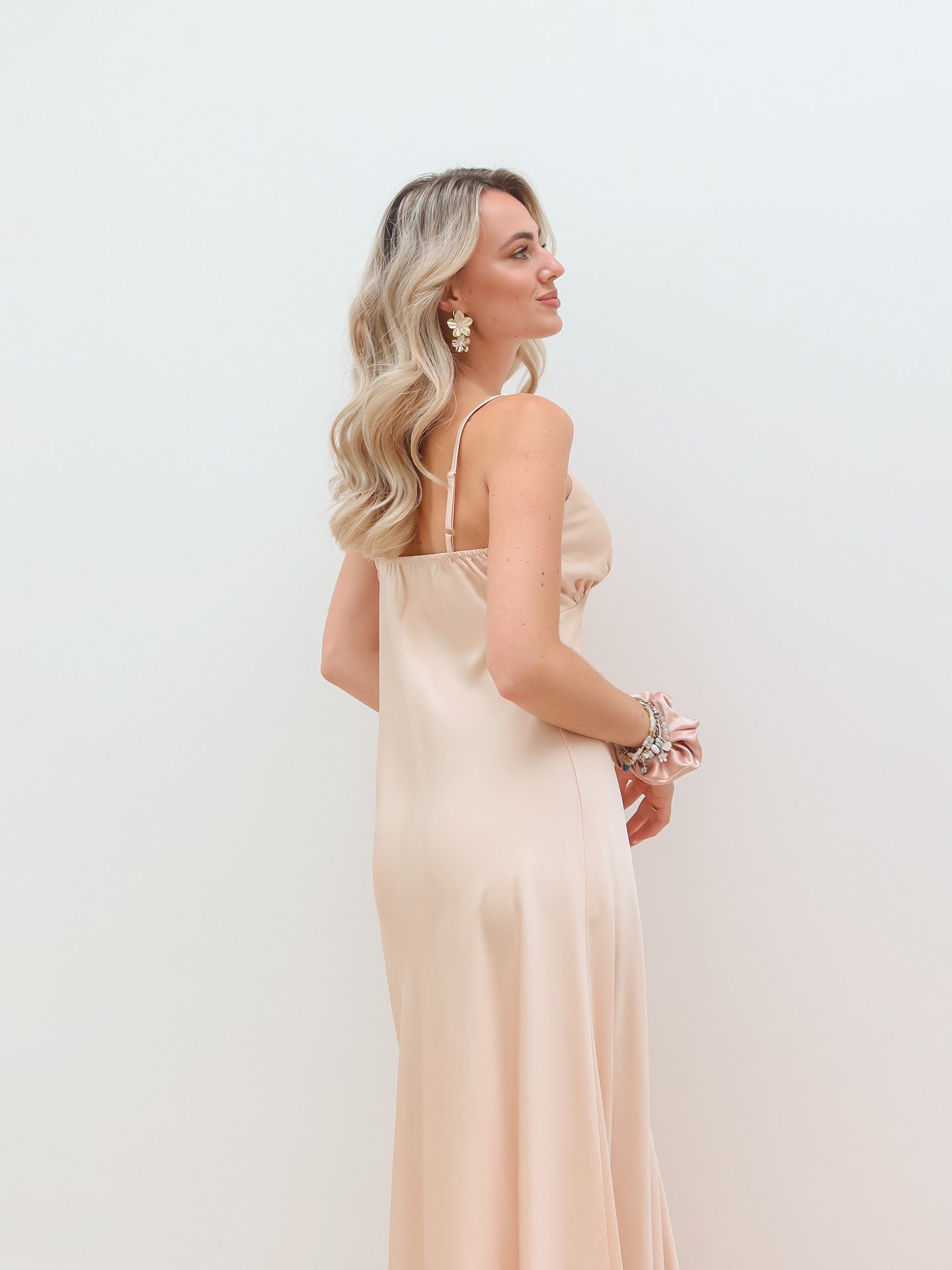 Satin Maxi Dress - Champagne - Noefie