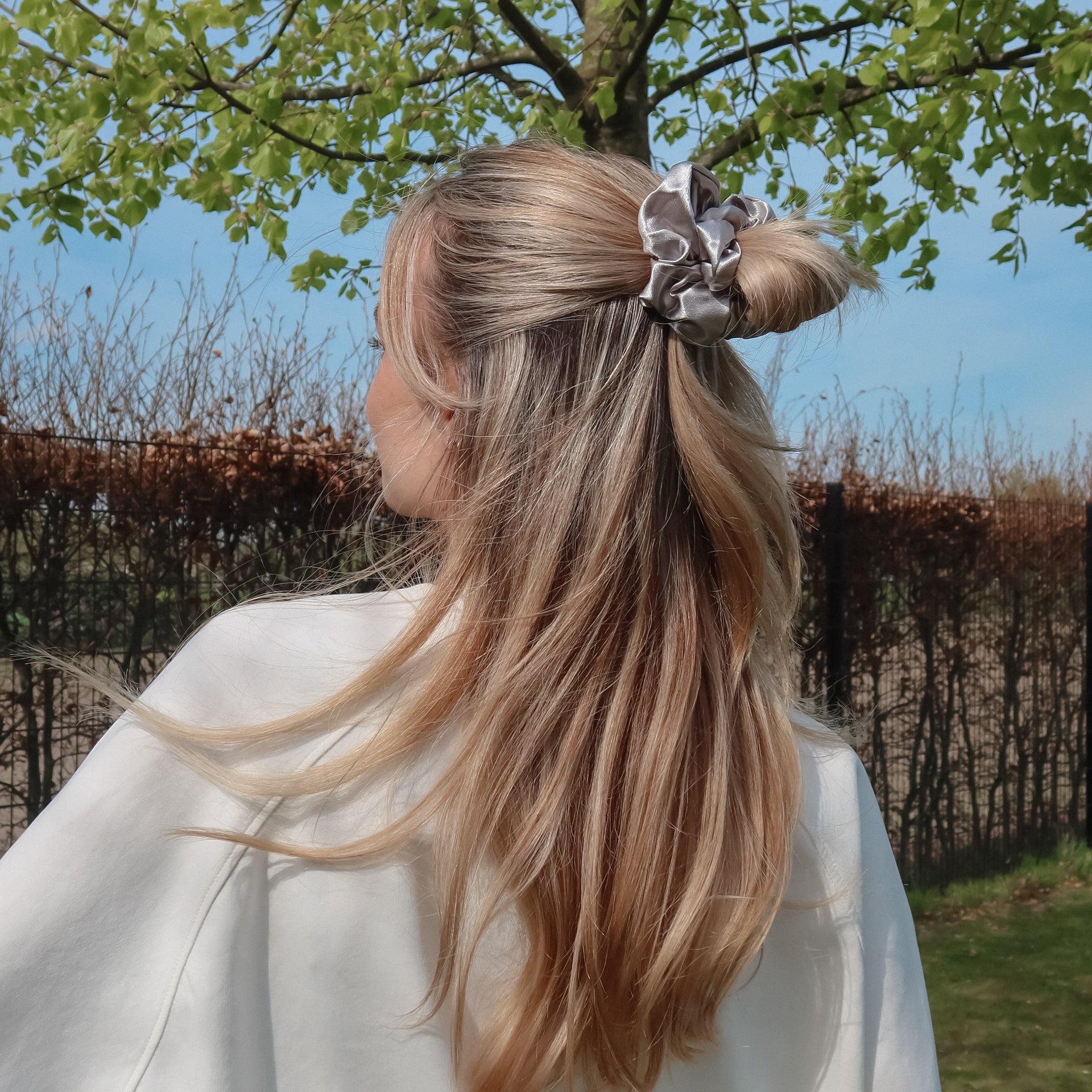 Silk Scrunchie Grey - Noefie