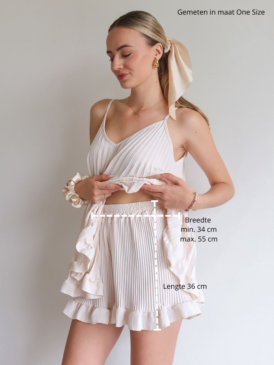 Two - Piece Ruffle Set - Beige - Noefie