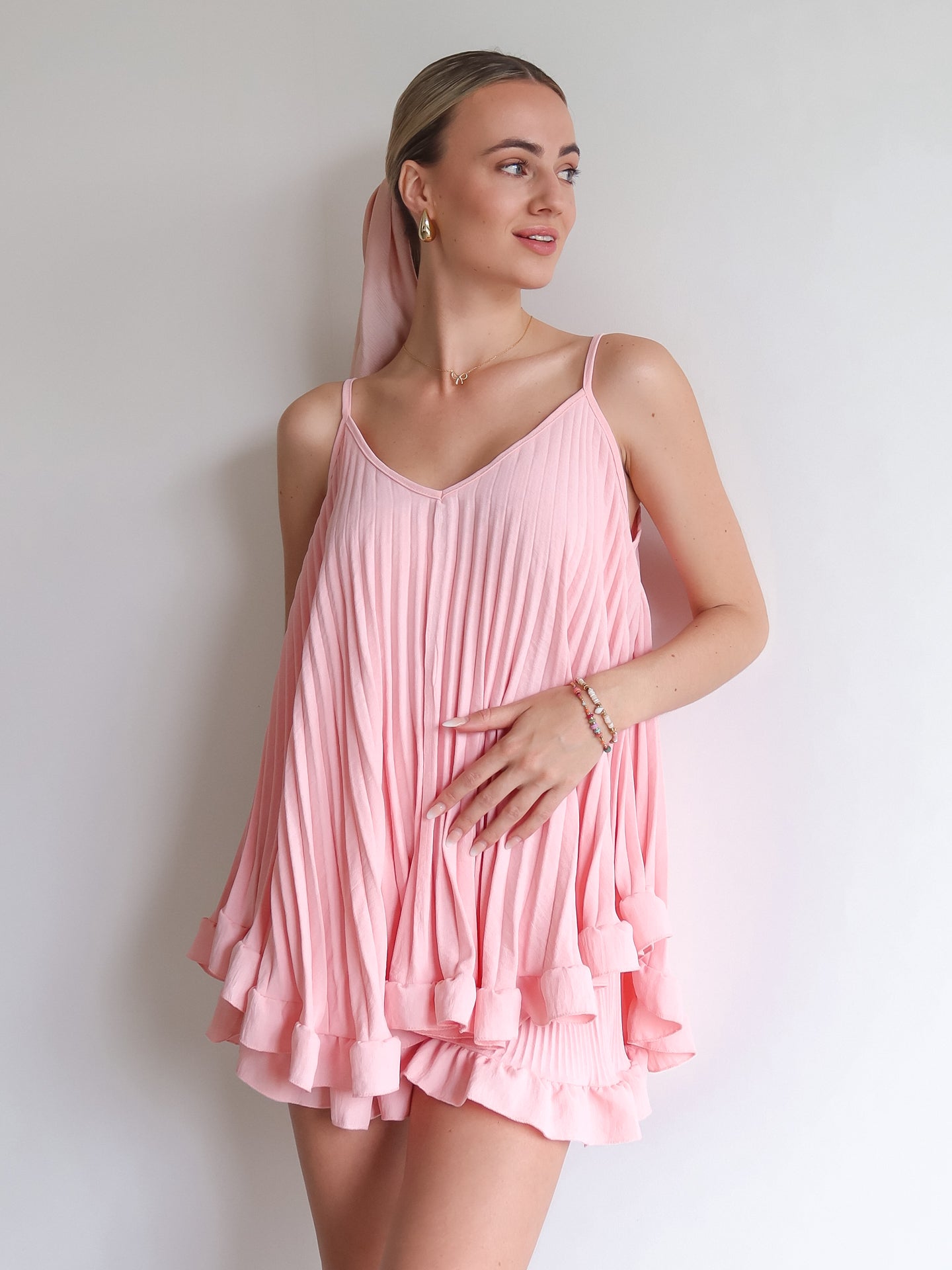 Two - Piece Ruffle Set - Roze - Noefie